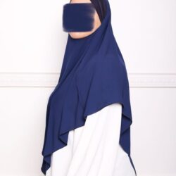Khimar court en crêpe pointu khimar triangle khimar pas cher mon hijab pas cher bleu marine